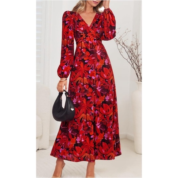 Zesica Dresses & Skirts - Vibrant Floral Long Sleeve Maxi Dress